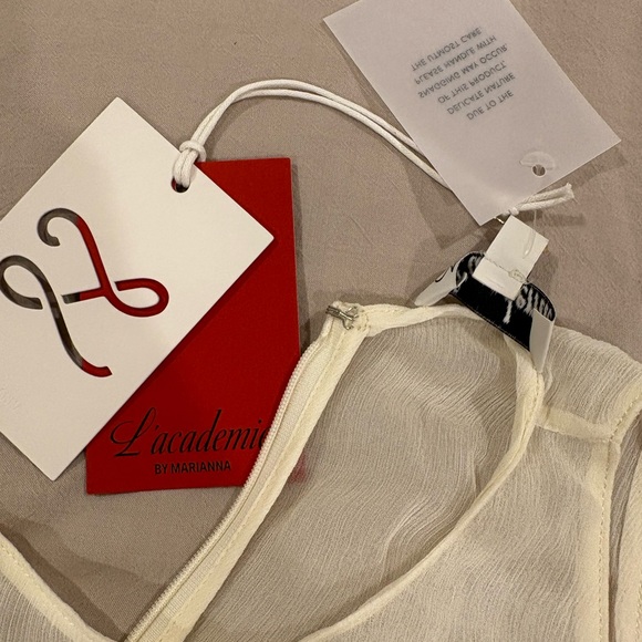 L'Academie Cream Sheer Dress - Picture 4 of 6